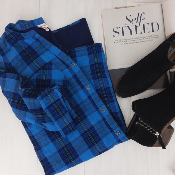 Merona • Blue Plaid Shirt Dress - Picture 10 of 10